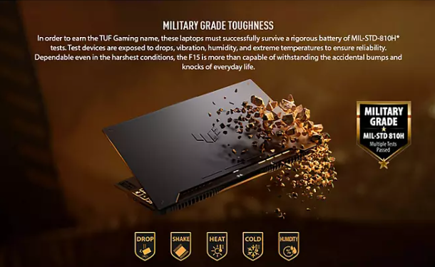ASUS TUF Gaming F15 Laptop - 15.6" FHD 144Hz Display - Intel® Core™ i5-12500H - 8GB RAM - 512GB Storage - NVIDIA® GeForce RTX™ 3050 - Windows 11 - FX507ZC-RS51